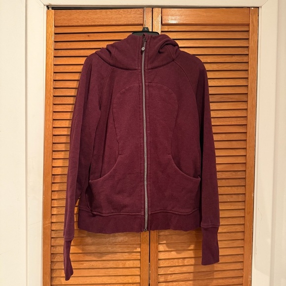Lululemon Women’s Maroon Scuba Hooded Jacket Sz 10 - Picture 1 of 6